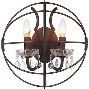 2 Light Wall Sconce with Brown Finish - 901800