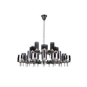 30 Light Chandelier with Pearl Black Finish