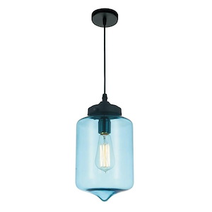 Glass - 1 Light Down Mini Pendant-11 Inches Tall and 7 Inches Wide - 1277206