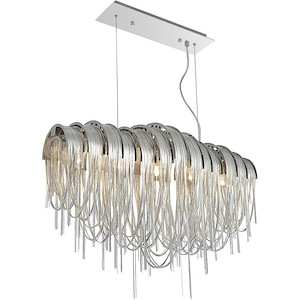 6 Light Down Chandelier with Chrome finish