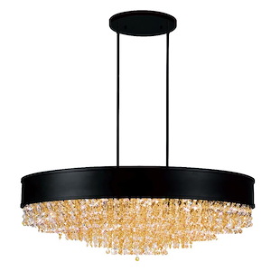 15 Light Chandelier with Black Finish