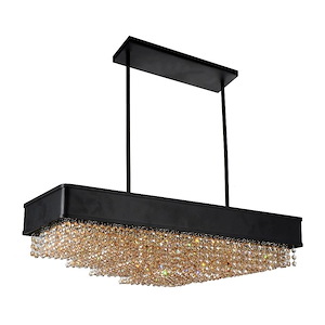 10 Light Chandelier with Black Finish