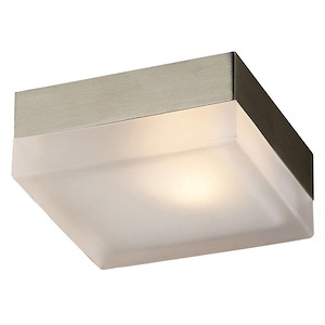 1 Light Flush Mount with Satin Nickel Finish