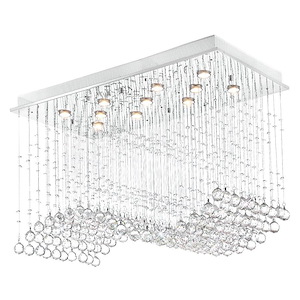 11 Light Flush Mount with Chrome Finish - 902374