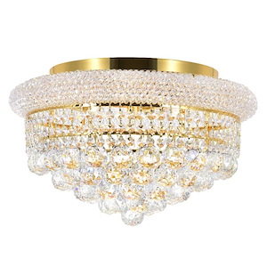 5 Light Flush Mount with Gold Finish - 902475