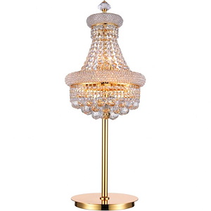 6 Light Table Lamp with Gold Finish