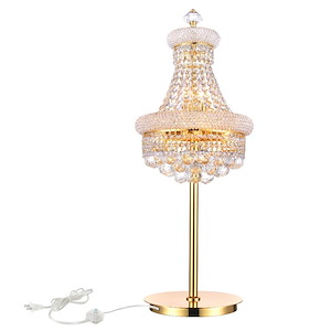 6 Light Table Lamp with Gold Finish