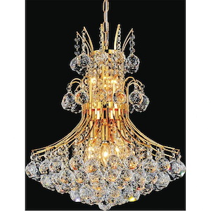 10 Light Chandelier with Gold Finish
