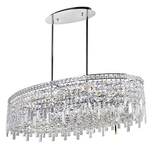 10 Light Chandelier with Chrome Finish