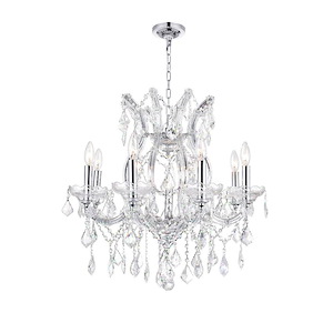 Maria Theresa - 9 Light Up Chandelier-25 Inches Tall and 24 Inches Wide - 1277213