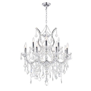 Maria Theresa - 13 Light Up Chandelier-28 Inches Tall and 30 Inches Wide - 1277214