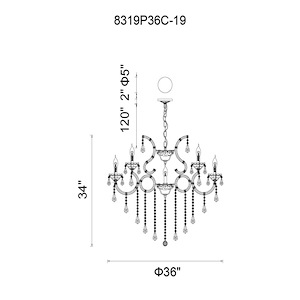 19 Light Chandelier with Chrome Finish - 1252963