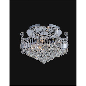 6 Light Flush Mount with Chrome Finish