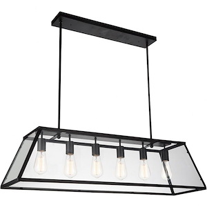 6 Light Chandelier with Black Finish - 902751