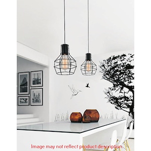 Secure - 1 Light Down Mini Pendant-8 Inches Tall and 6 Inches Wide