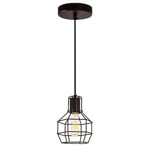 Secure - 1 Light Down Mini Pendant-8 Inches Tall and 6 Inches Wide