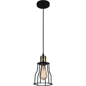 1 Light Mini Pendant with Black Finish