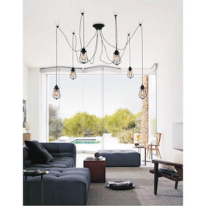 6 Light Chandelier with Black Finish - 902782