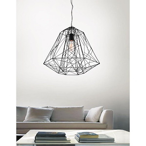 1 Light Chandelier with Black Finish - 902819