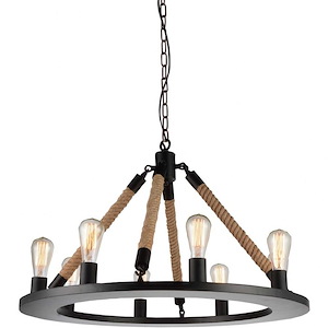 8 Light Chandelier with Black Finish