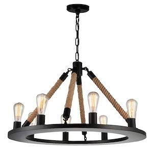 8 Light Chandelier with Black Finish - 902869