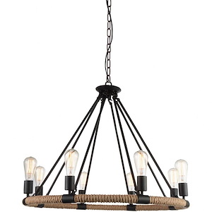 8 Light Chandelier with Black Finish