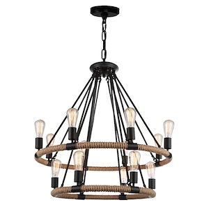 14 Light Chandelier with Black Finish - 902870