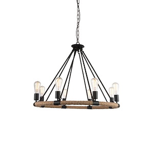 8 Light Chandelier with Black Finish