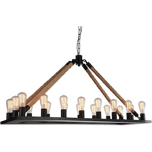 18 Light Chandelier with Black Finish