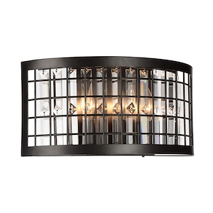 3 Light Wall Sconce with Brown Finish