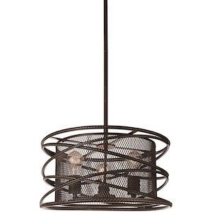 3 Light Chandelier with Brown Finish - 902905