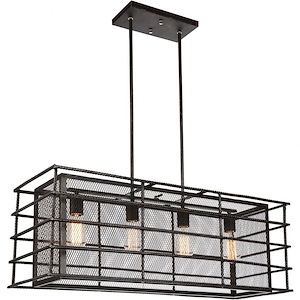 4 Light Chandelier with Brown Finish - 902907