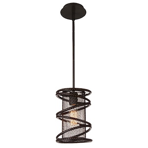 1 Light Mini Pendant with Brown Finish