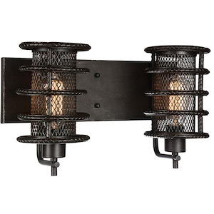 2 Light Wall Sconce with Brown Finish