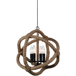 4 Light Chandelier with Black Finish - 902918