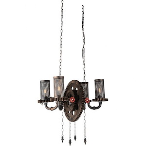 4 Light Chandelier with Rust Finish