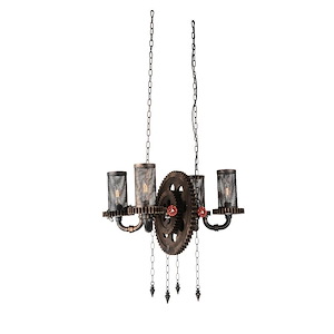 4 Light Chandelier with Rust Finish - 902942