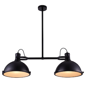 2 Light Chandelier with Black Finish