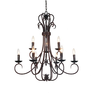 9 Light Chandelier with Oil Rubbed Brown Finish