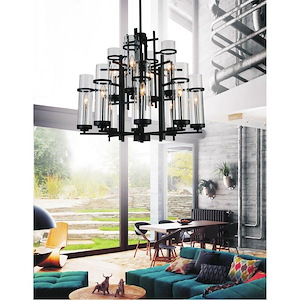 12 Light Chandelier with Black Finish - 903071