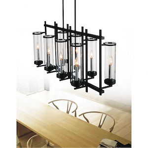 8 Light Chandelier with Black Finish - 903074