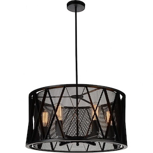 4 Light Chandelier with Black Finish - 903212