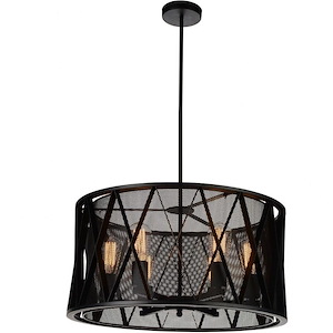 6 Light Chandelier with Black Finish - 903213