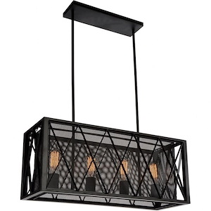 4 Light Chandelier with Black Finish - 903214