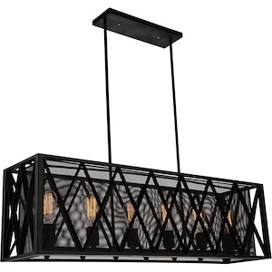 6 Light Chandelier with Black Finish