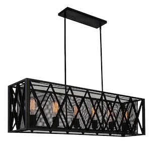 6 Light Chandelier with Black Finish