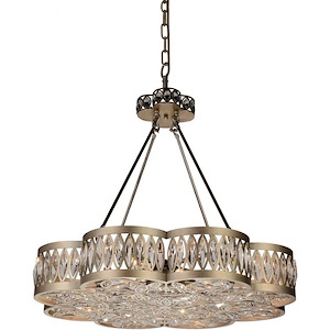 8 Light Chandelier with Champagne Finish and Clear Crystals - 903265