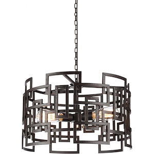 3 Light Chandelier with Brown Finish