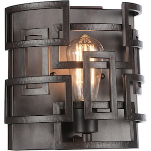 1 Light Wall Sconce with Brown Finish