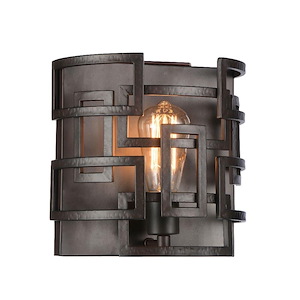 1 Light Wall Sconce with Brown Finish